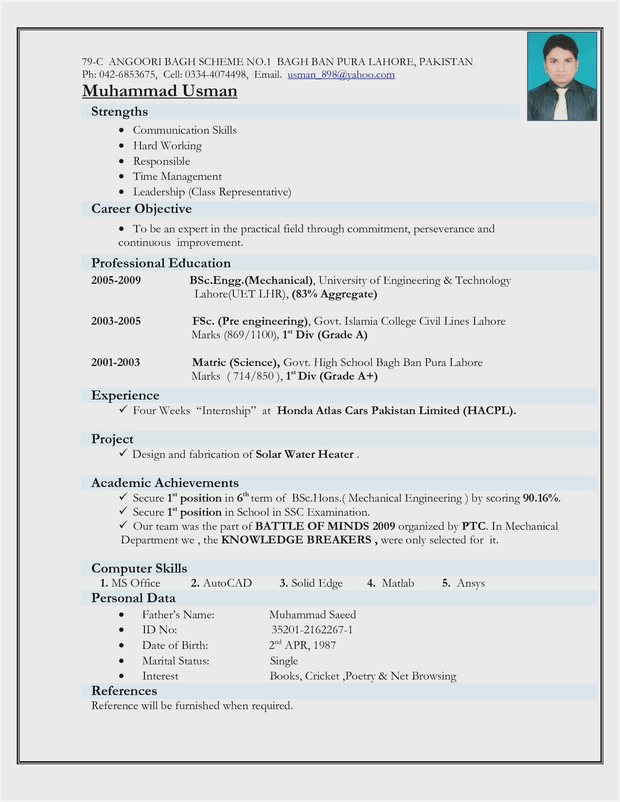 resume templates for electronics m=1