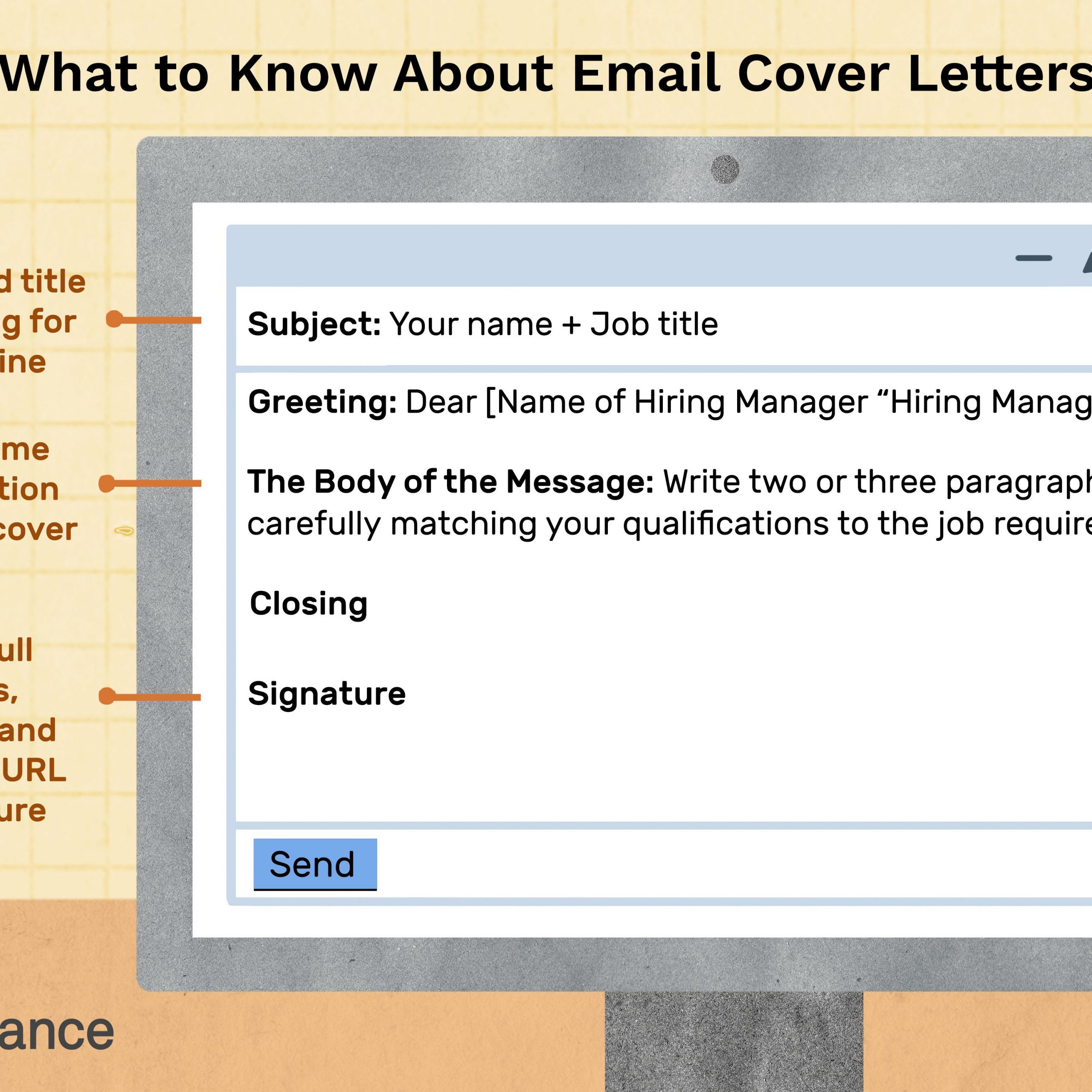 sample email cover letter message to hiring manager
