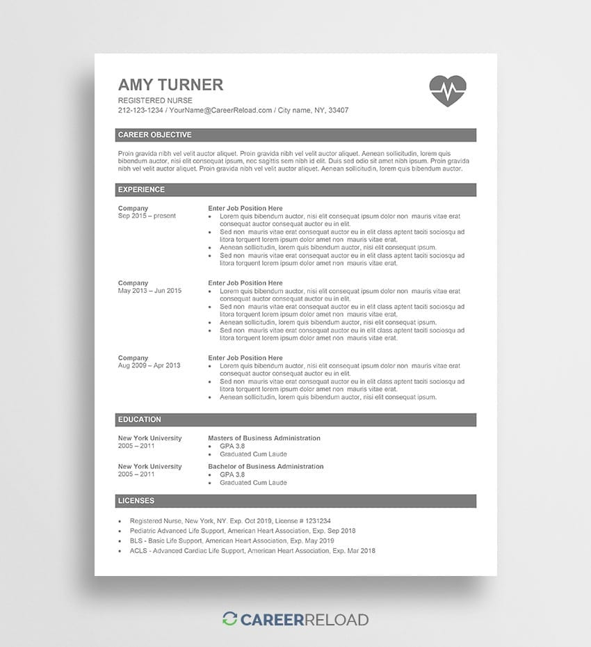 nurse resume template amy