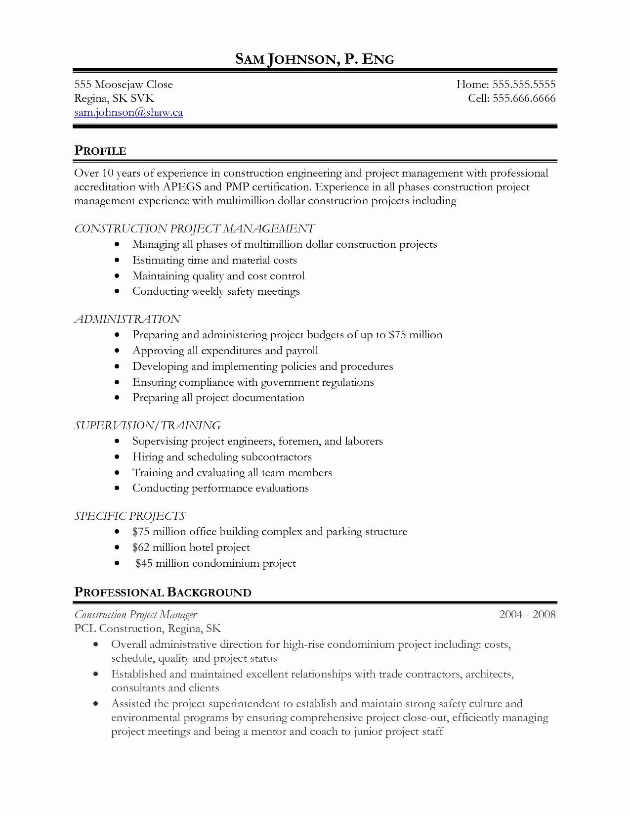 junior project manager resume