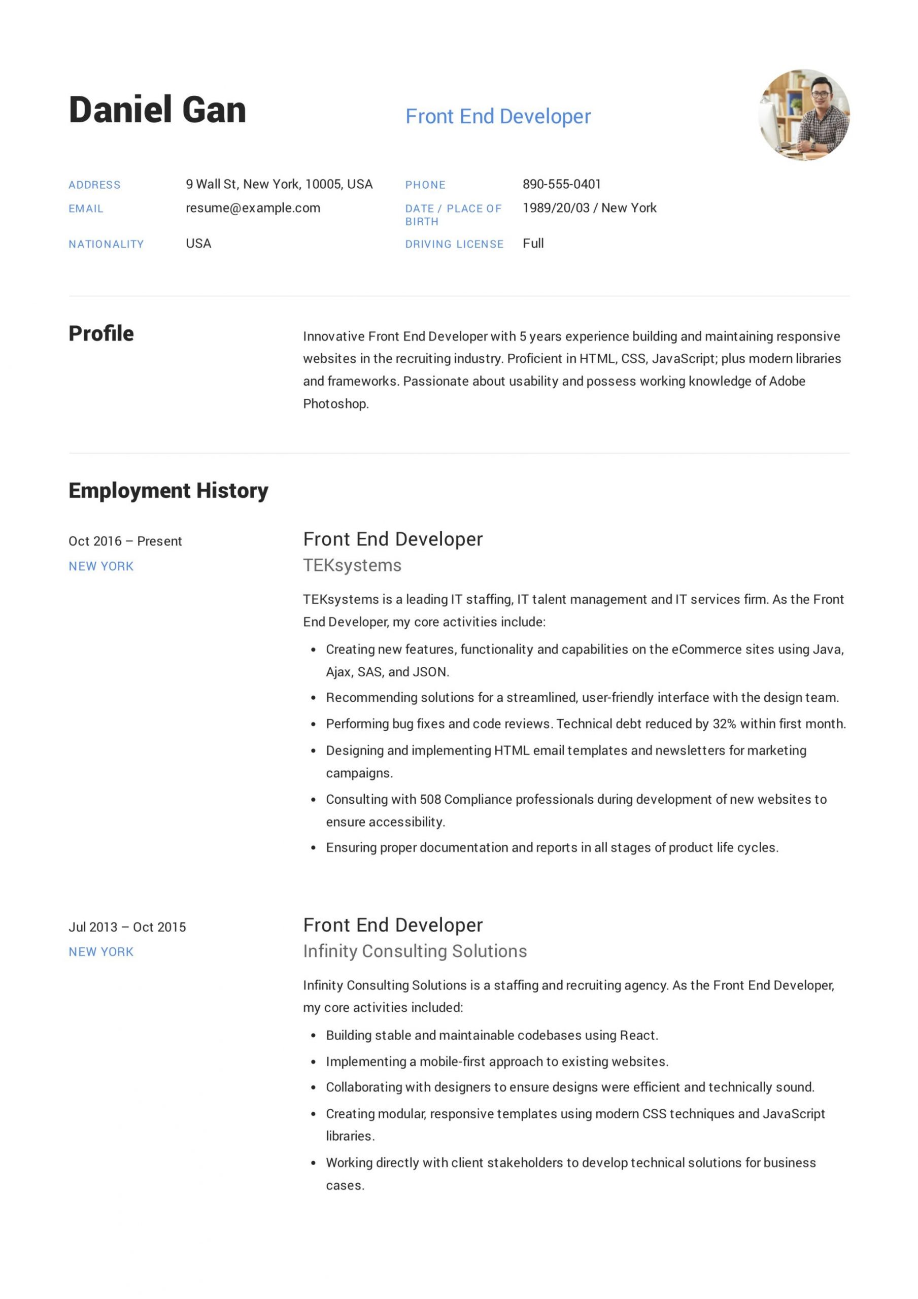 front end developer