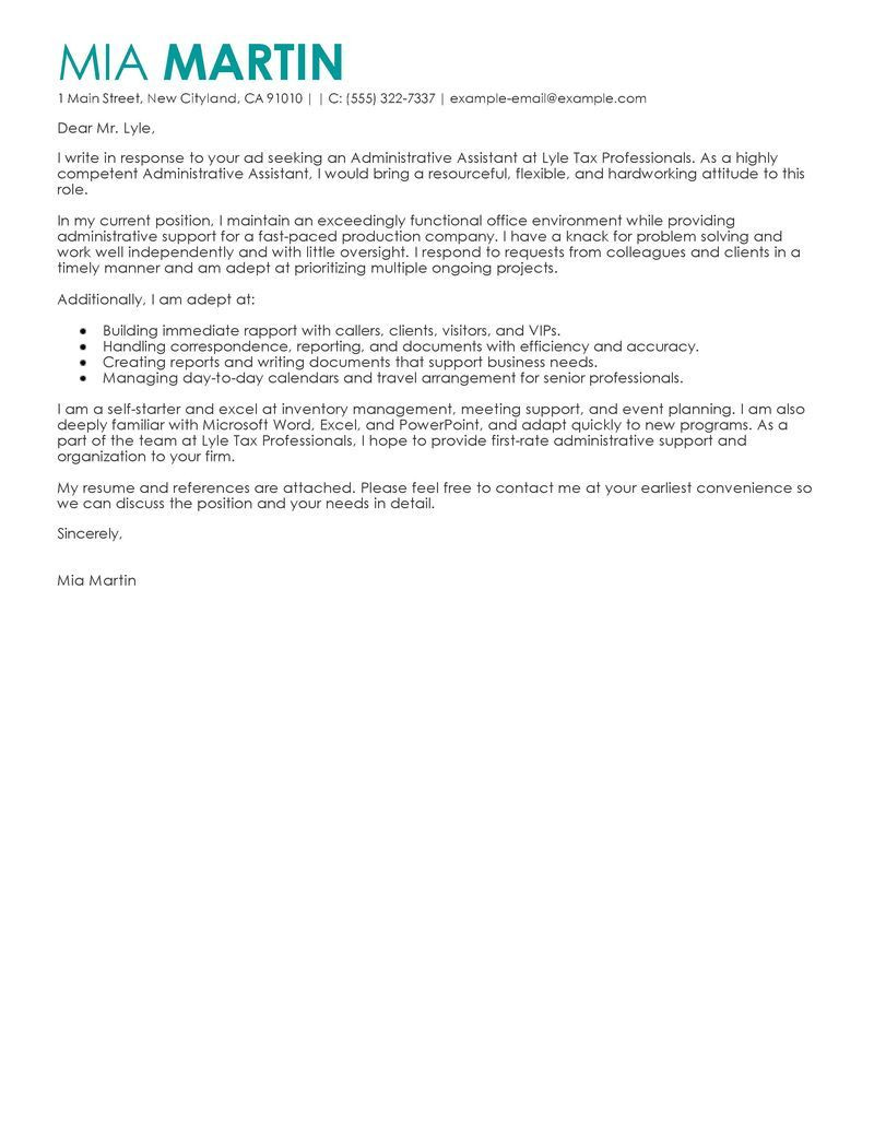 Resume Cover Letter Samples for Administrative assistant Job Best Executive assistant Cover Letter – Google Search …