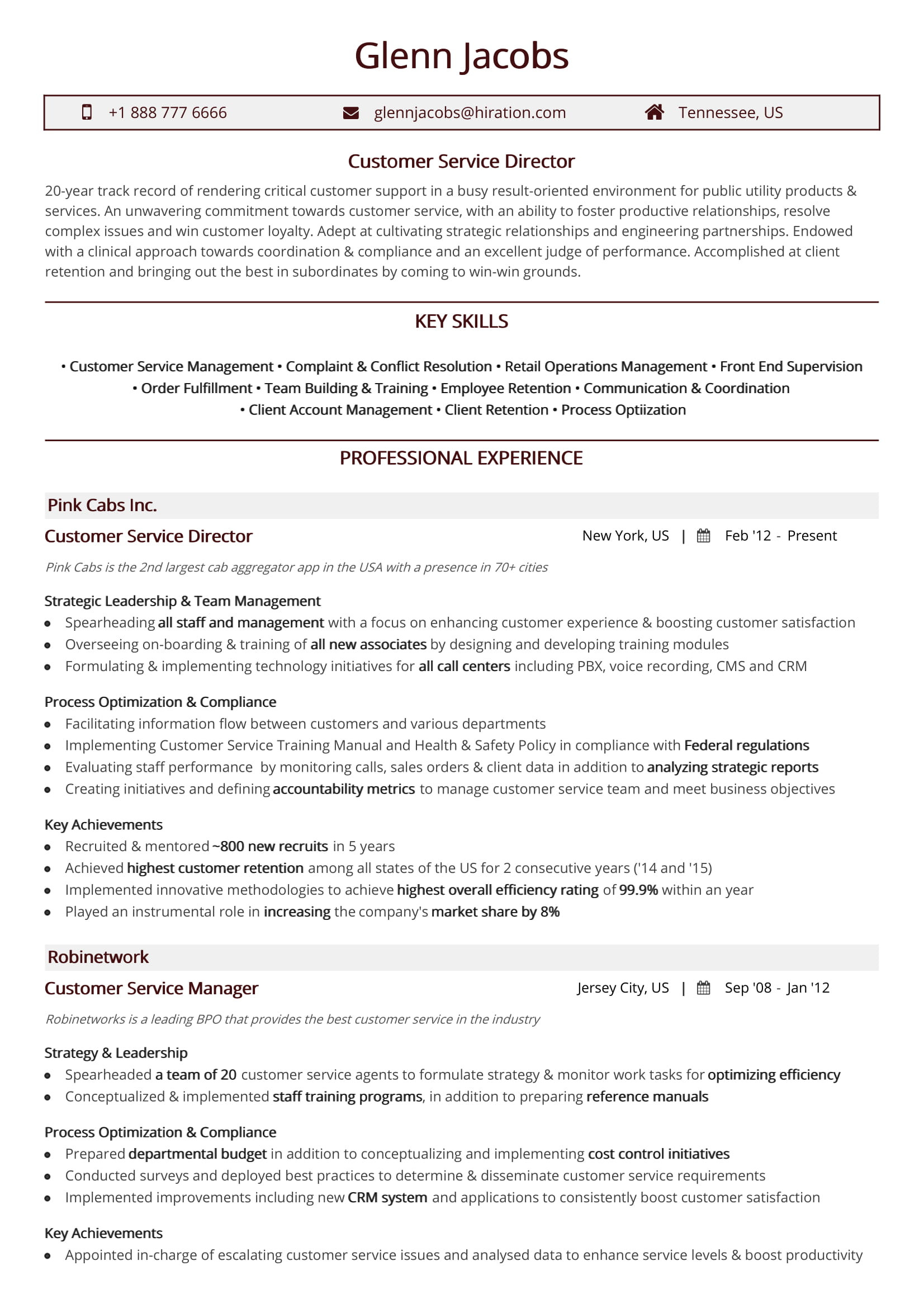 customer service skills for a resumes