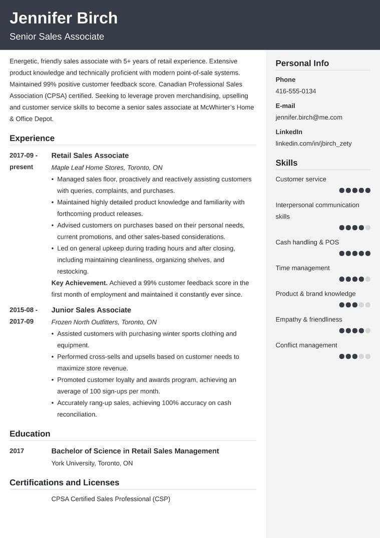 Resume Samples for International Students In Canada