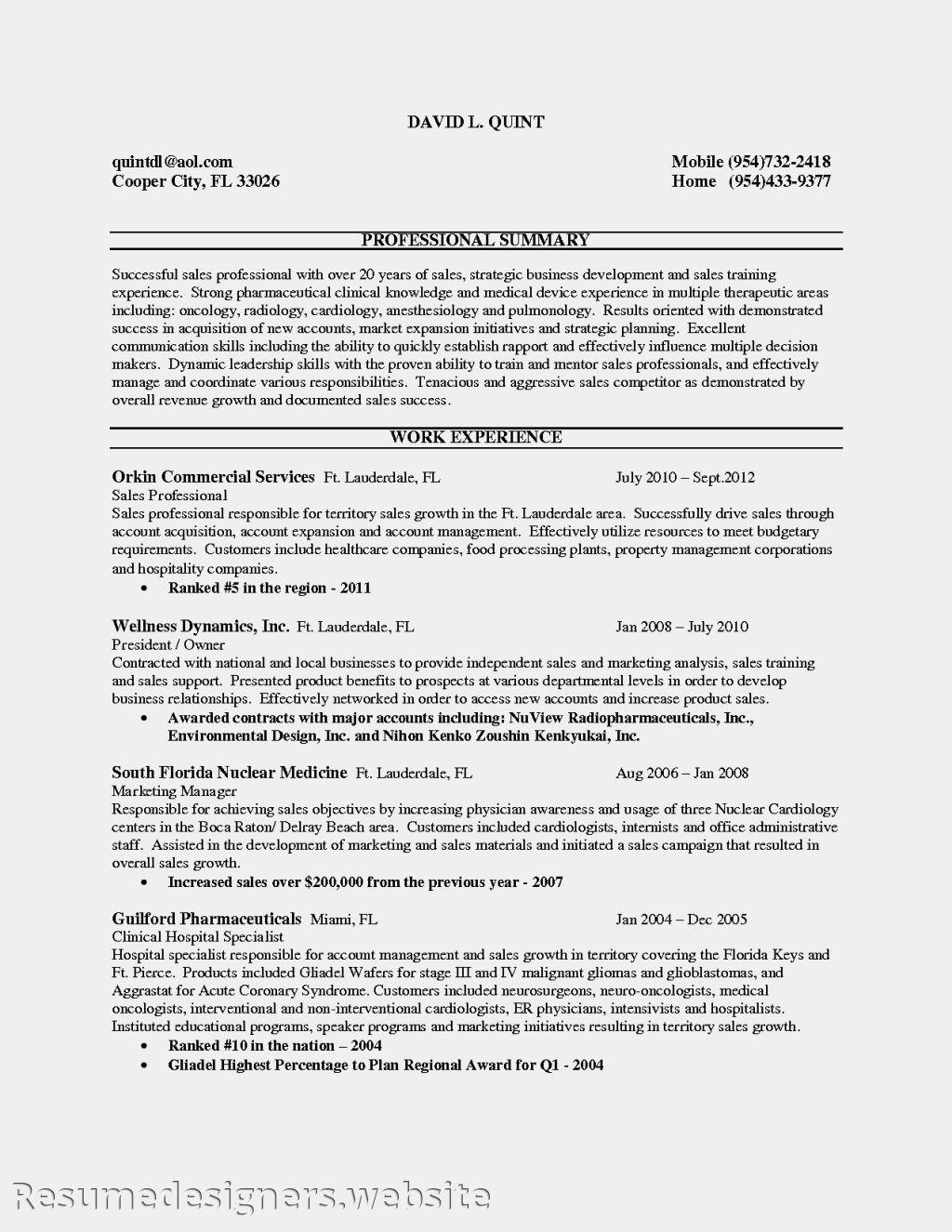 716 resume for medical sales entry level
