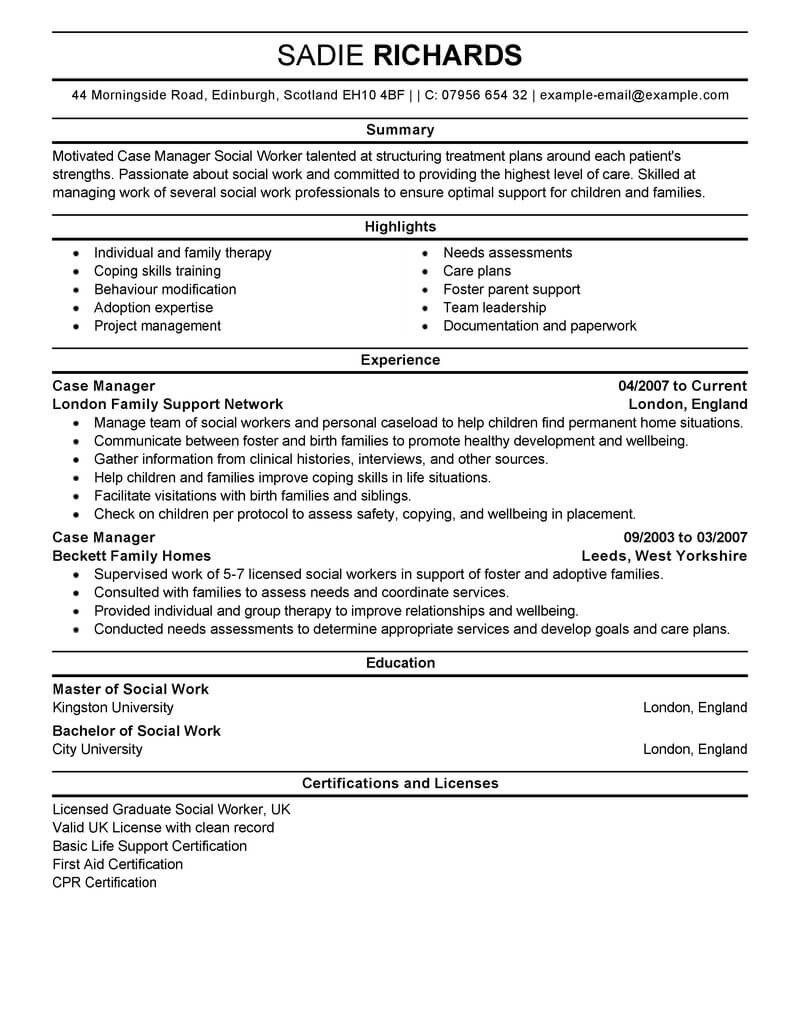 case manager resume objective examplesml
