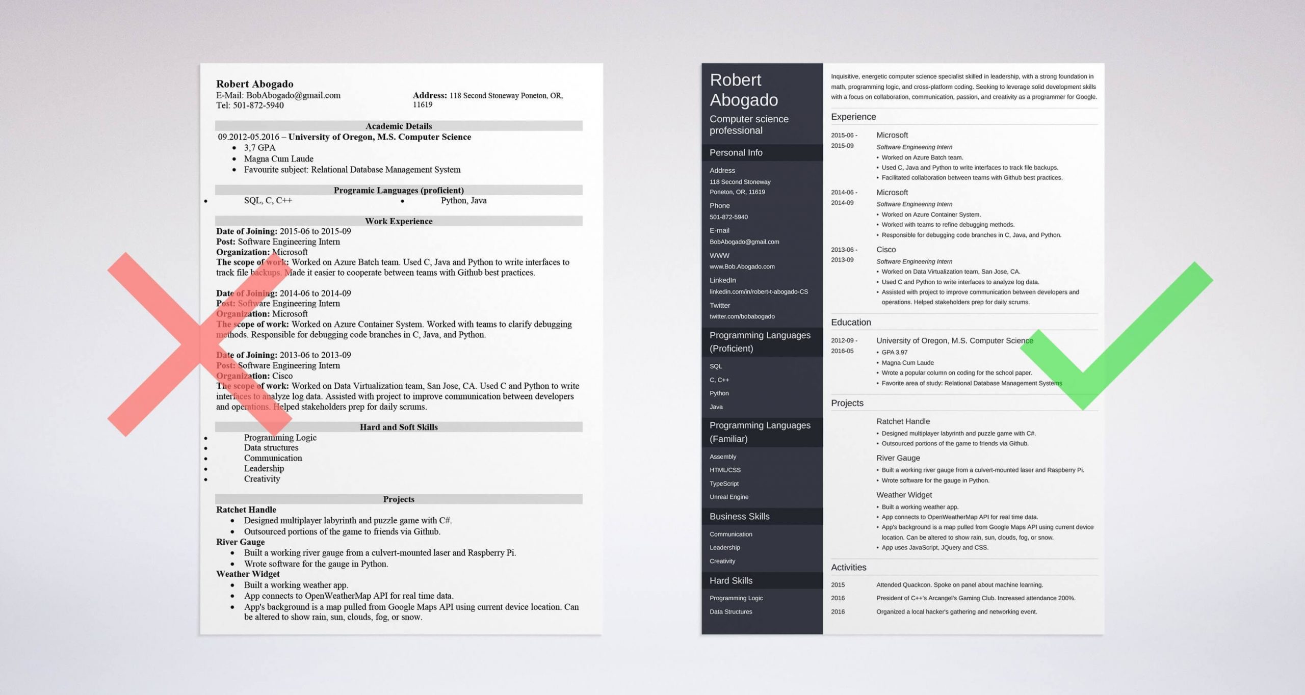 puter science resume