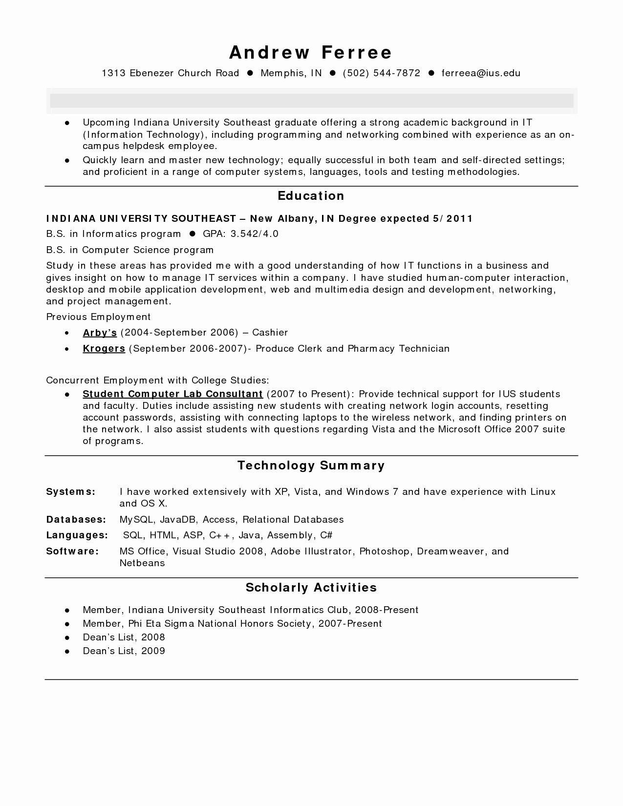 Sample Resume for Computer Science Fresh Graduate Pdf 78 Best Of Images Of Example Of Resume for Fresh Graduate …