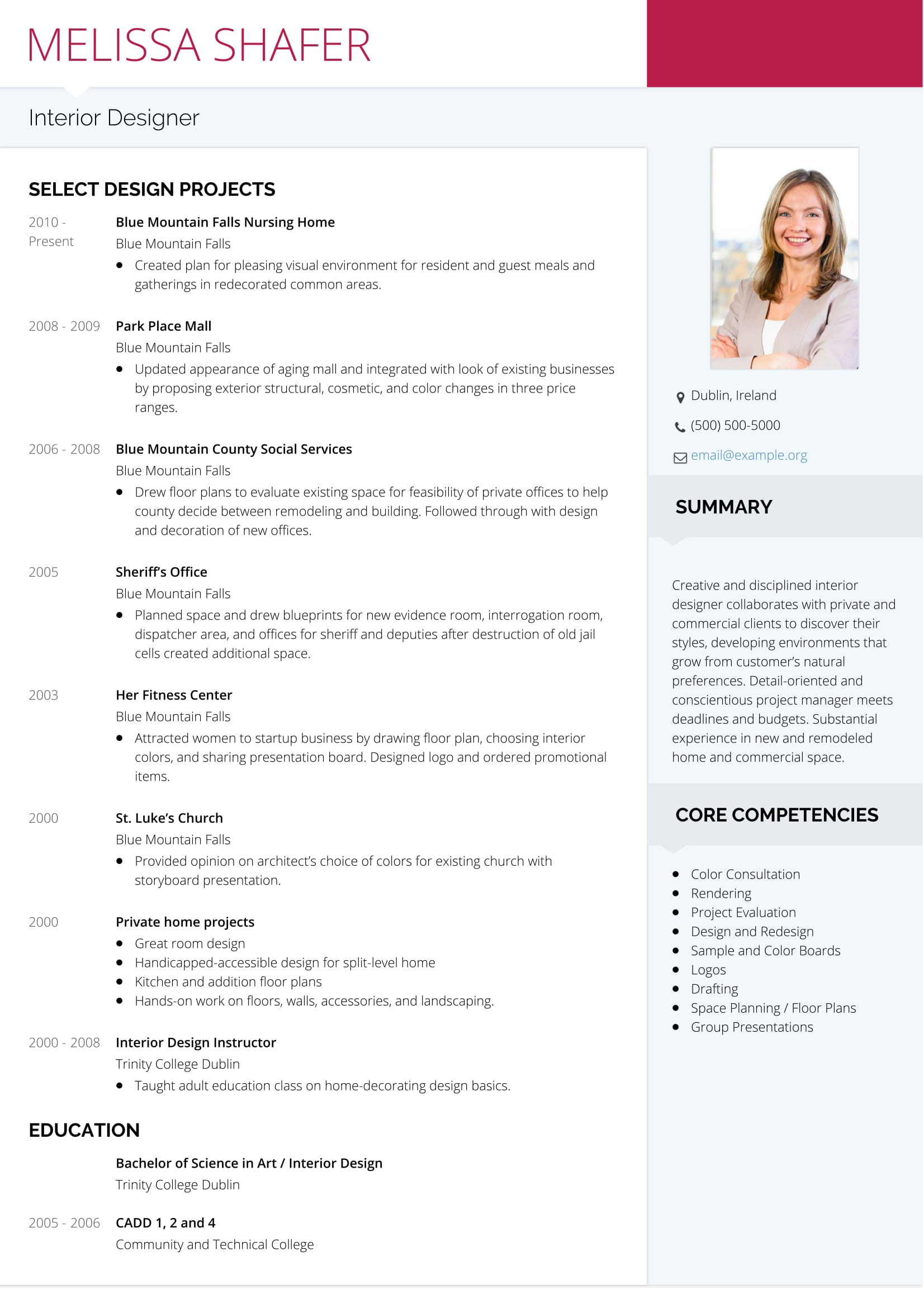 Sample Resume for Interior Designer Fresher Interior Designer Cv Template October 2021