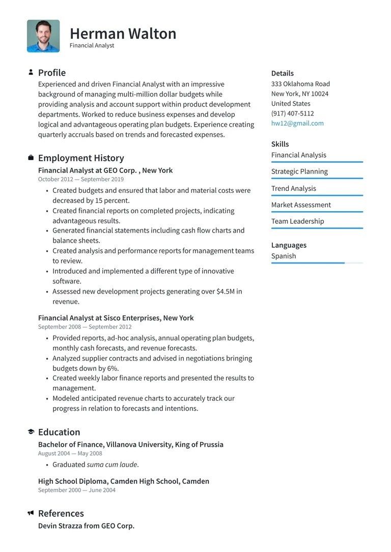 sample resume for abroad applicationml