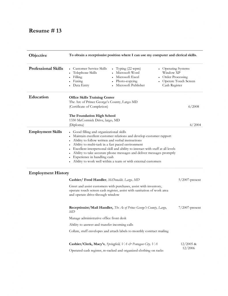 restaurant cashier cv formatml