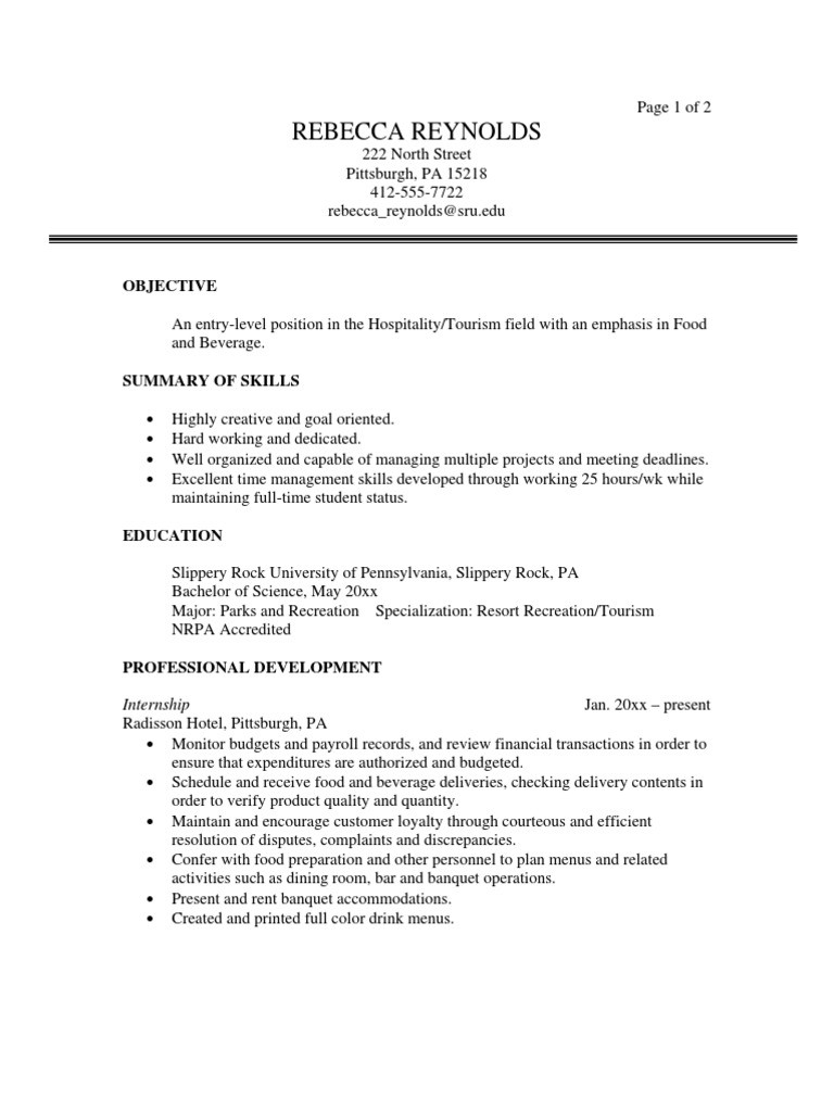 sample objectives in resume for ojt tourism studentsml