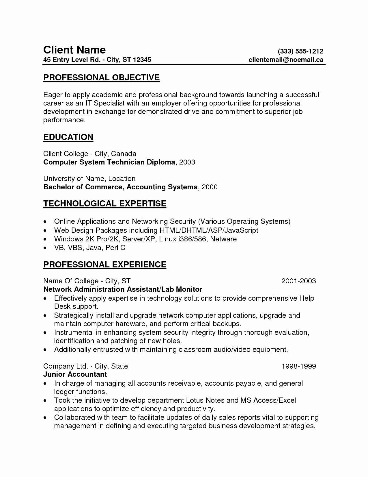 resume objective examples entry levelml