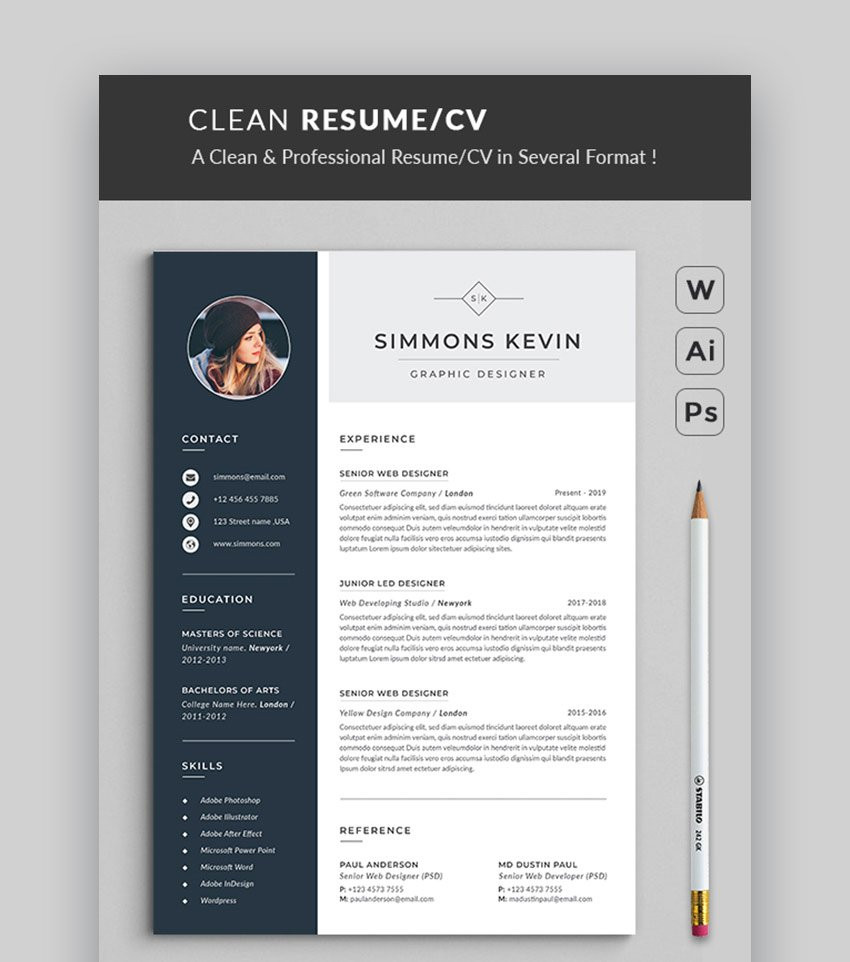 modern resume templates with clean designs cms