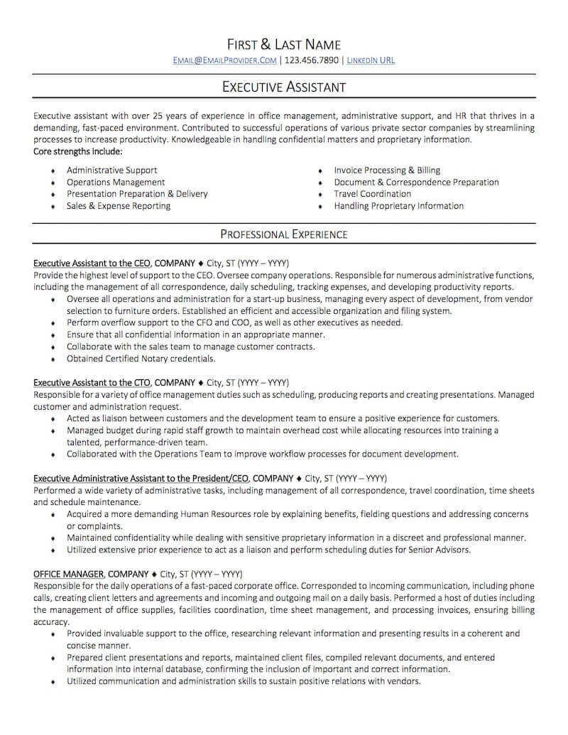 Sample Resume Templates for Administrative assistant Office Administrative assistant Resume Sample Professional …