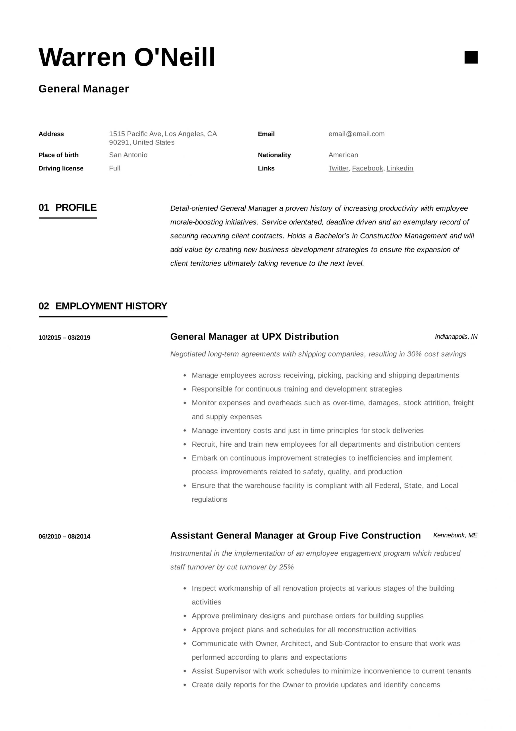 restaurant general manager resume sample pdfml