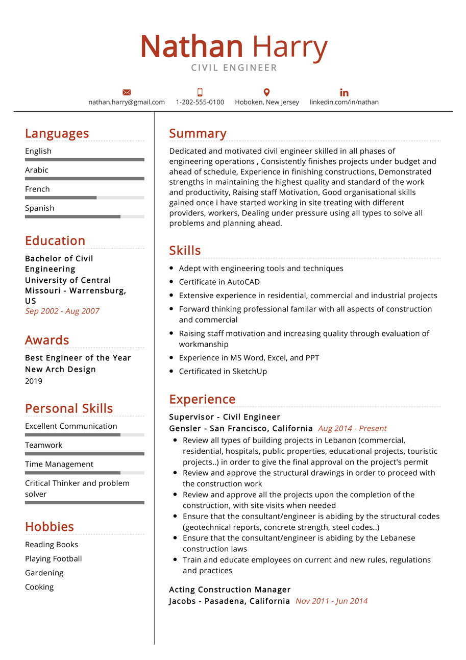 best engineering resume examples