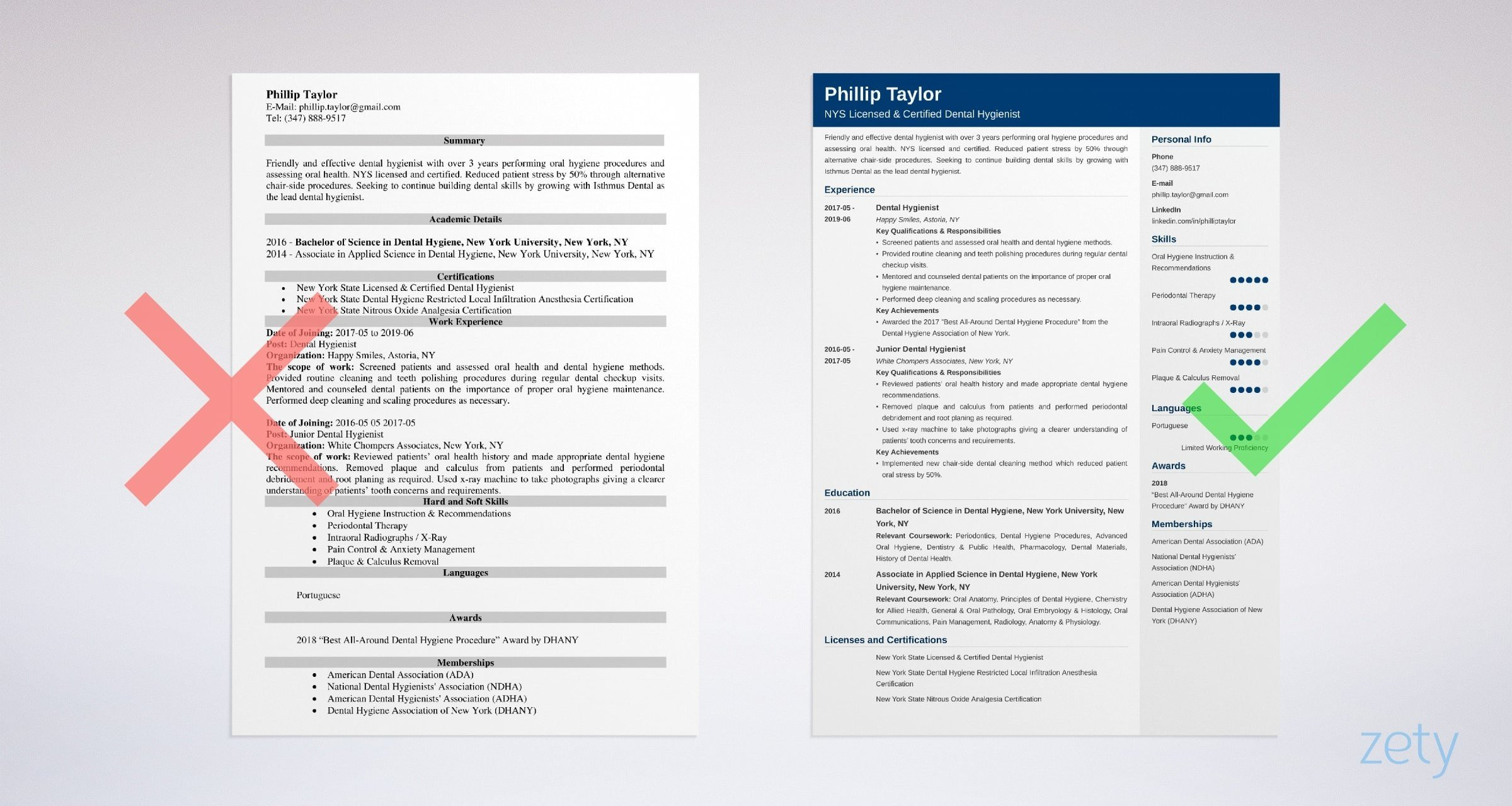 dental hygiene resume example