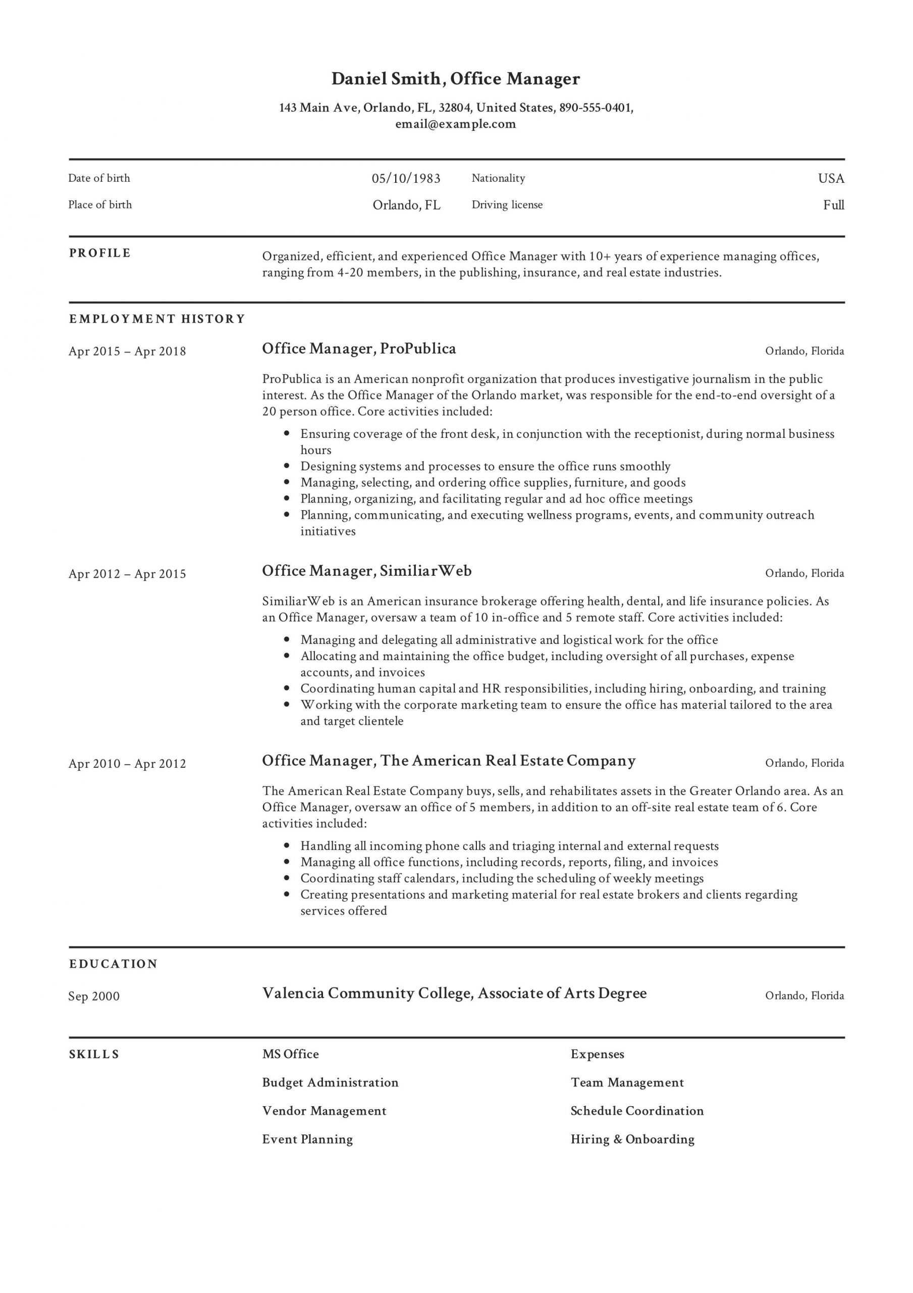 program manager resume examples 2019