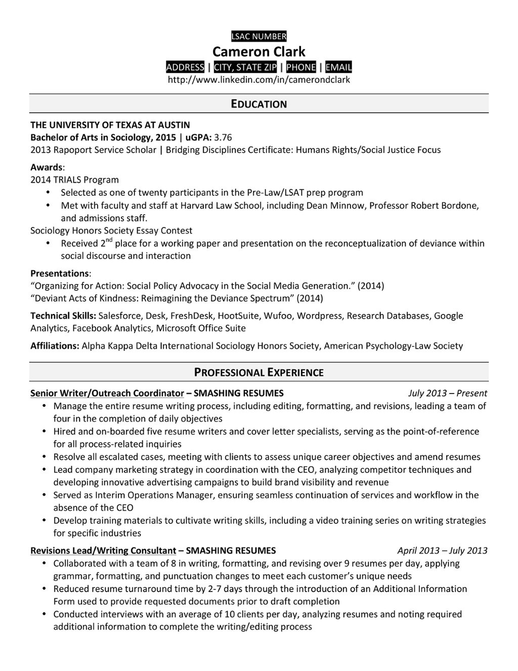 7 Law School Resume Templates