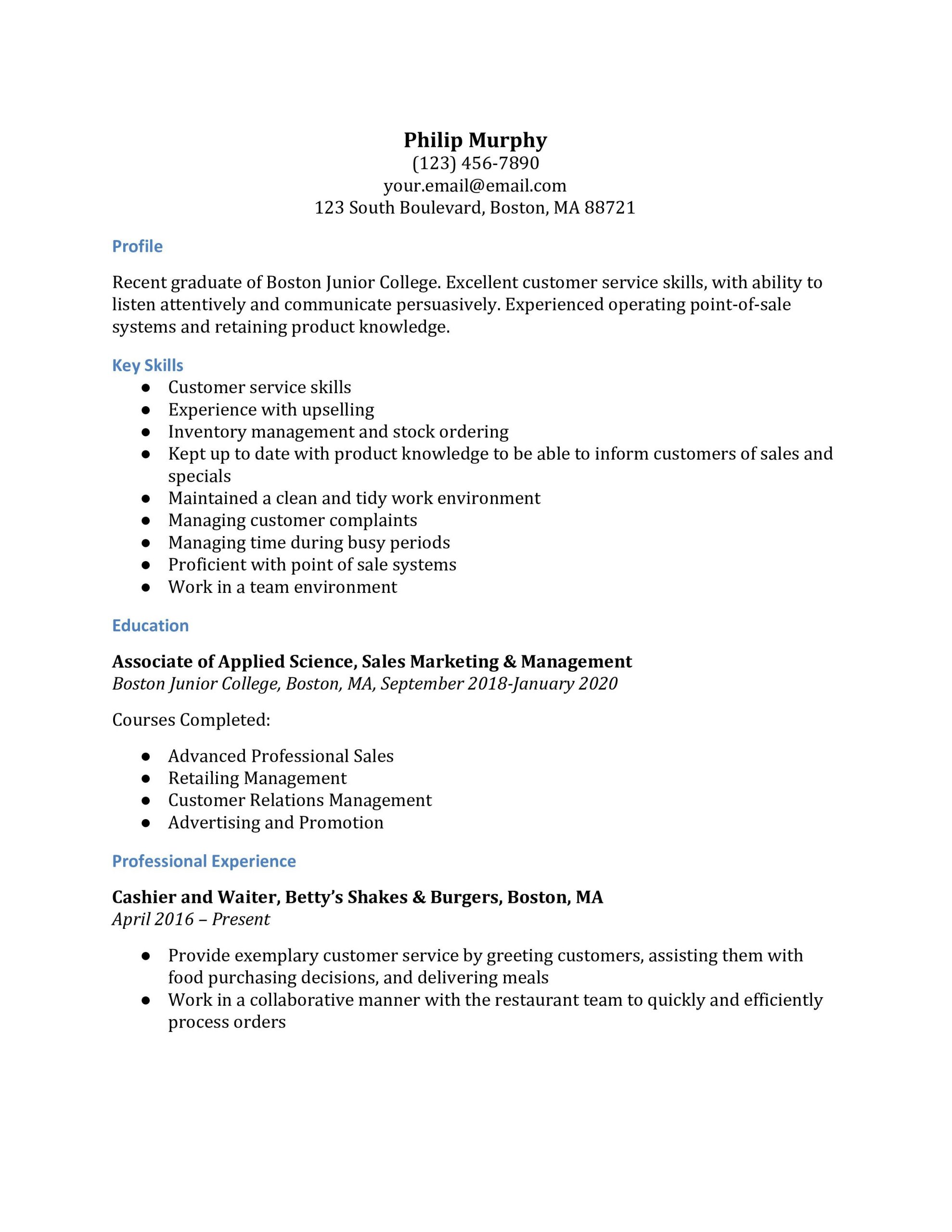 retail sales associates resume examples