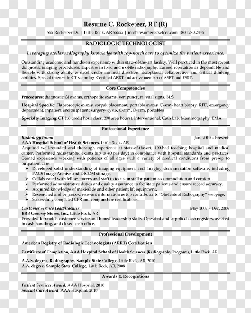 radiographer résumé radiology cover letter x ray nuclear medicine technology transparent png