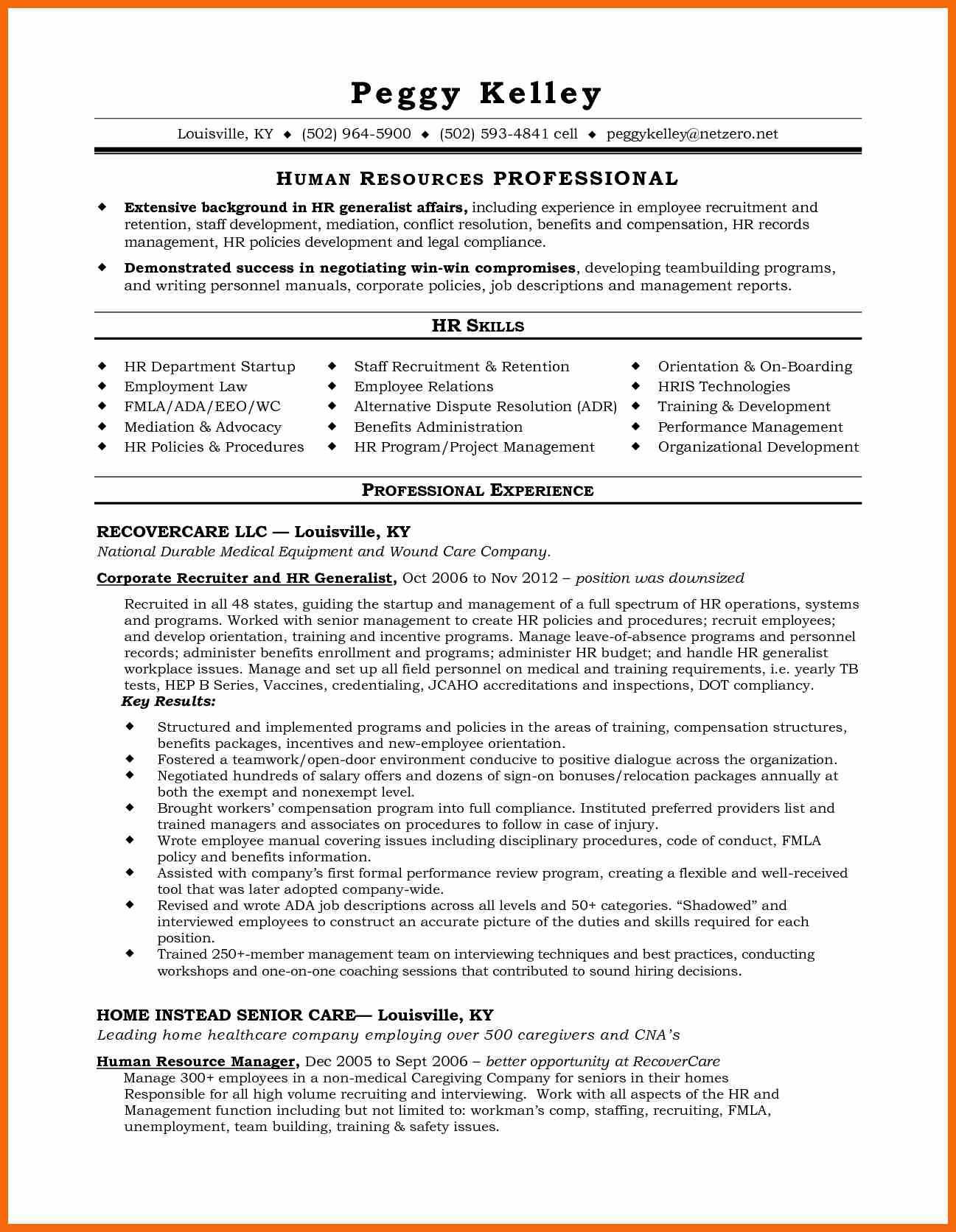 human resources generalist cv sampleml