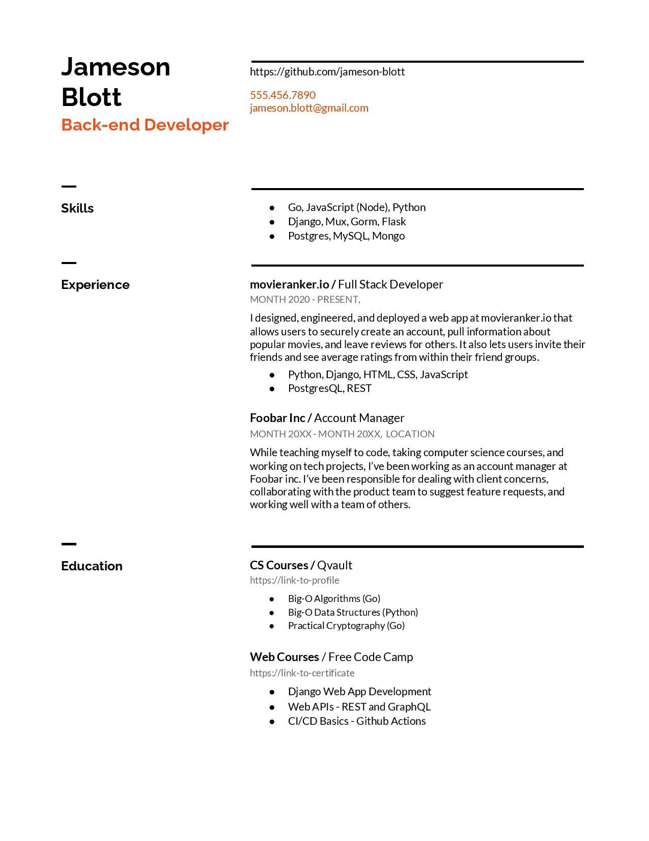 6 puter science resume examples for 2021 af2681e
