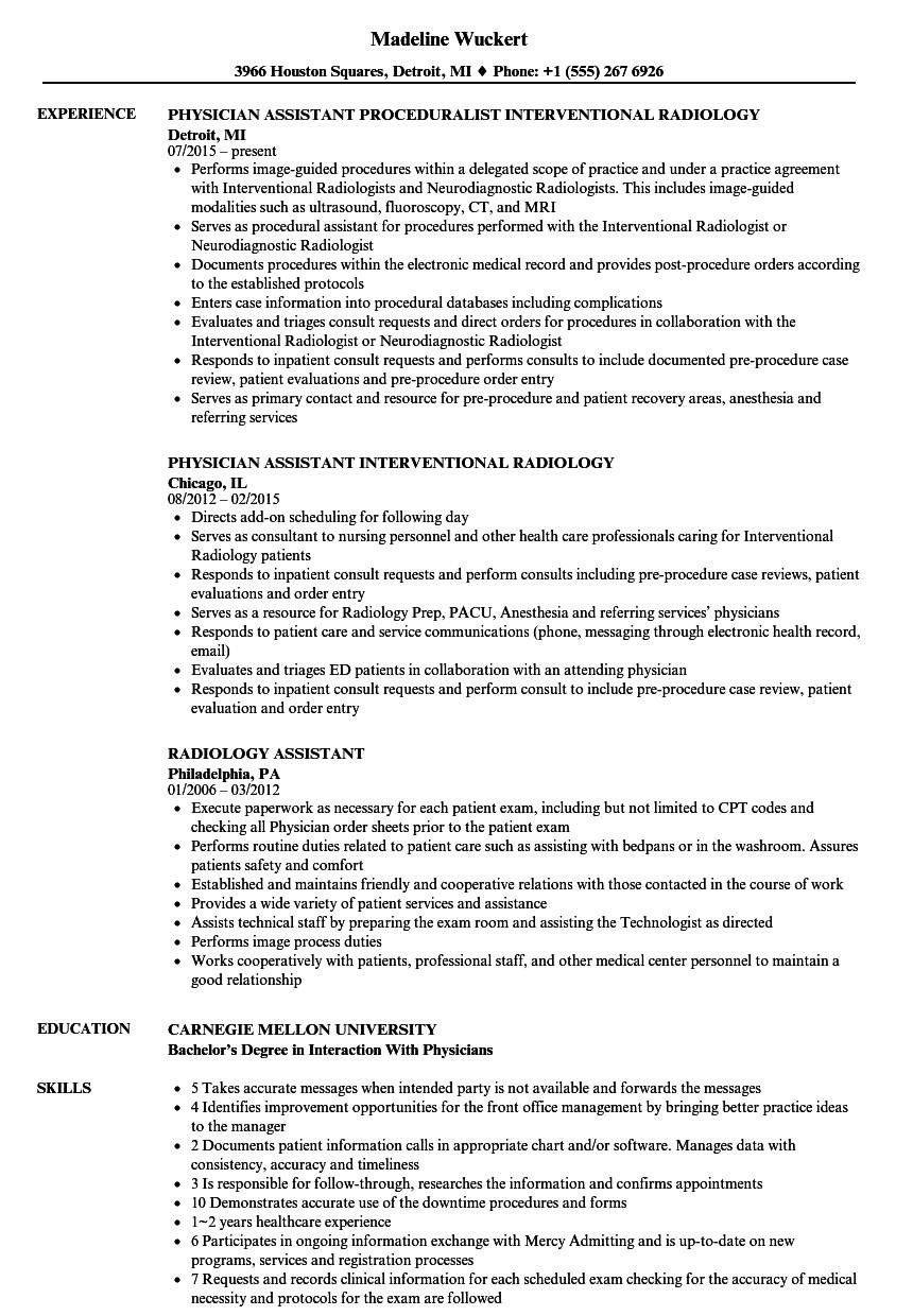 resume template x ray techml