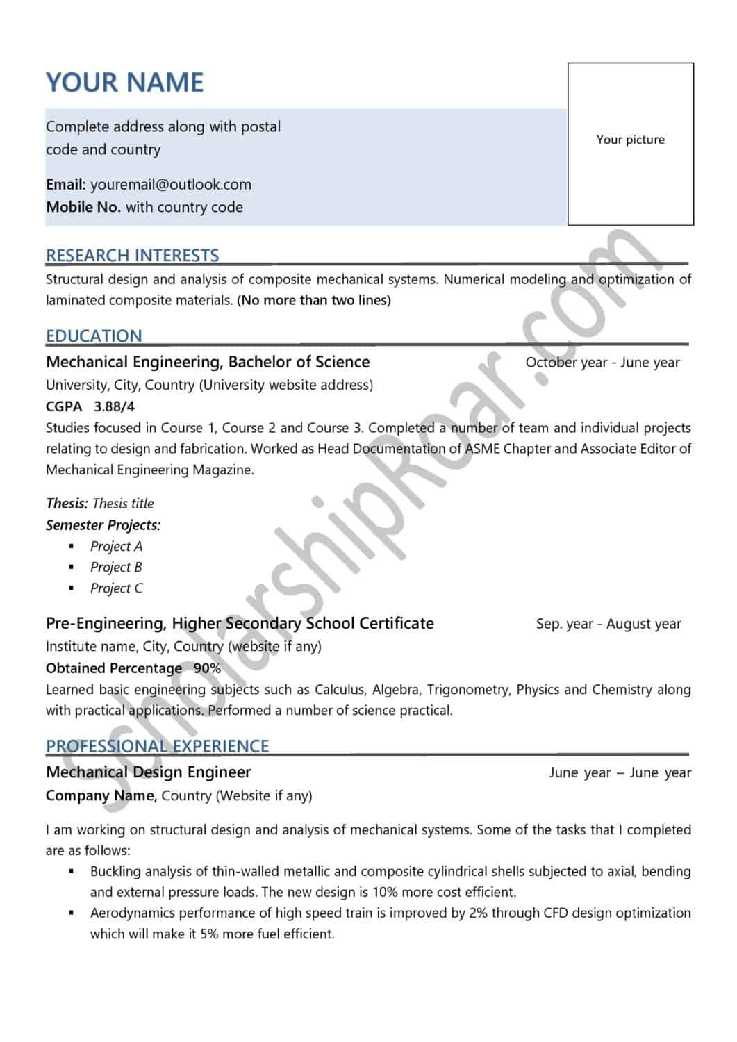 Sample Resume for College Scholarship Application How to Write Academic Cv for Scholarship (10 Examples …
