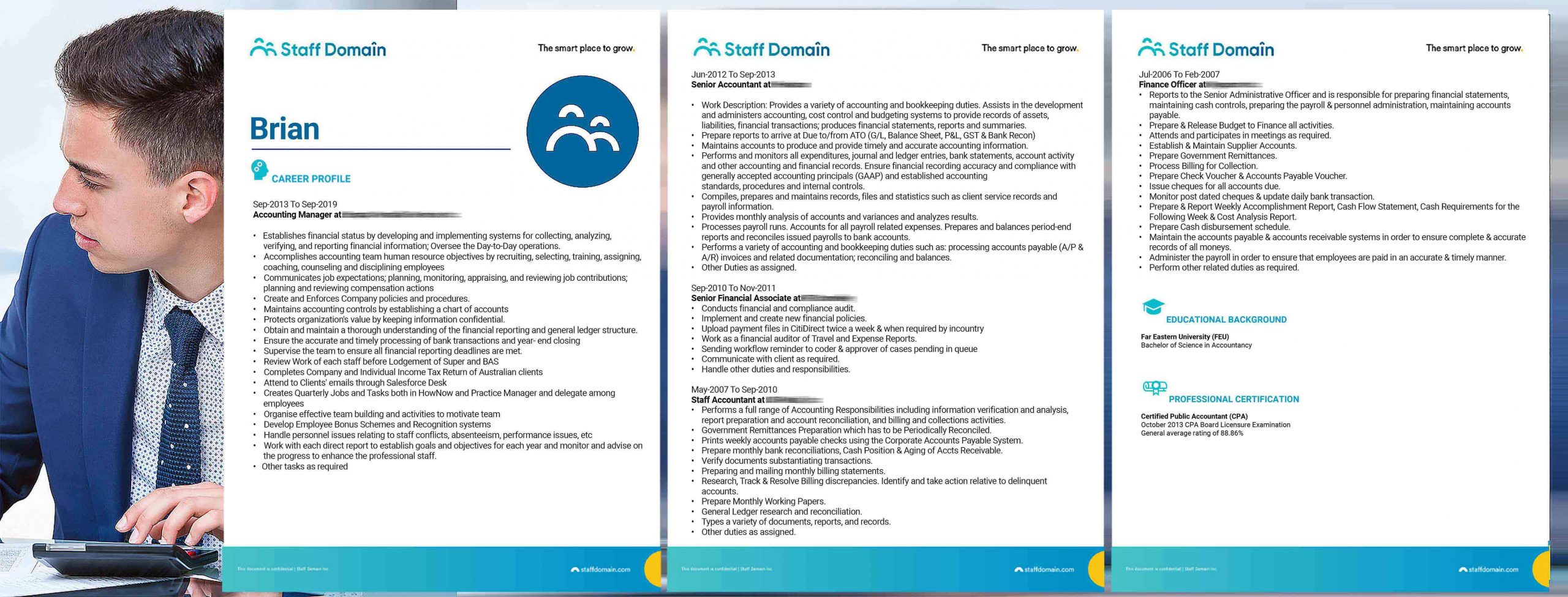 Sample Resume for Cpa Board Passer A Look at the Cv Of A Quality, Filipino Accountant Staff Domain
