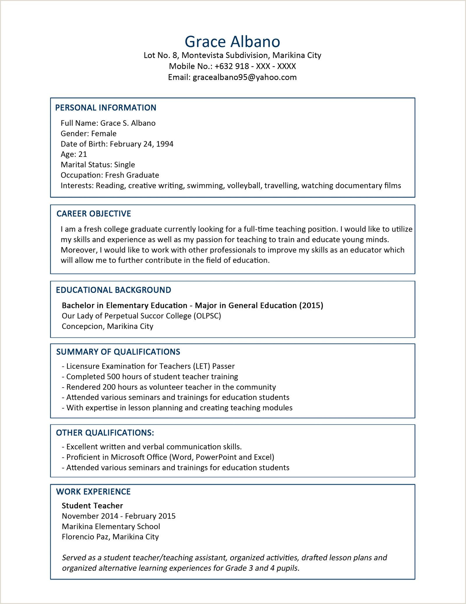 Sample Resume for Cpa Board Passer Freshers Resume format Download In Ms Word for Accountant Sample …