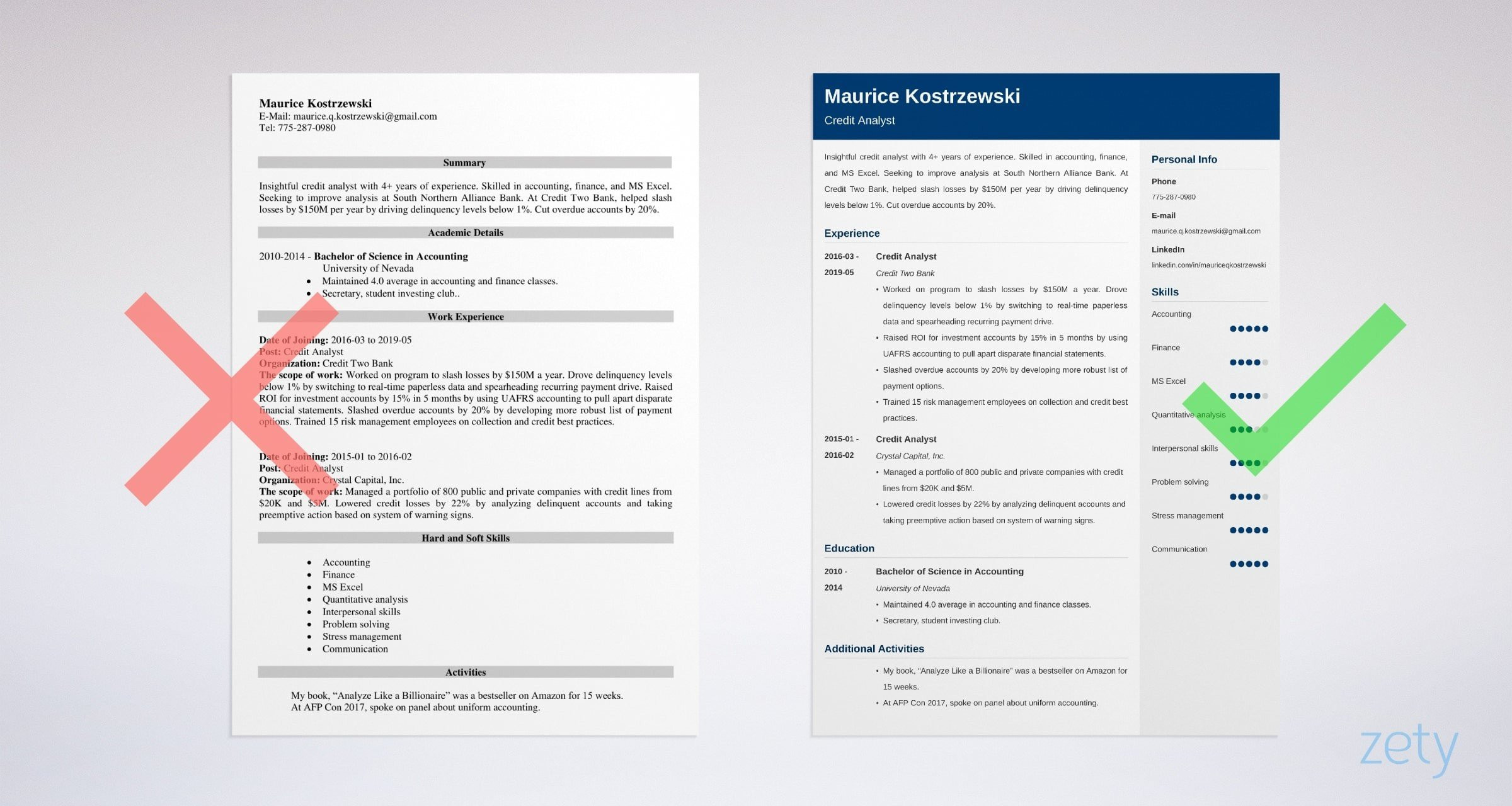 credit analyst resume example