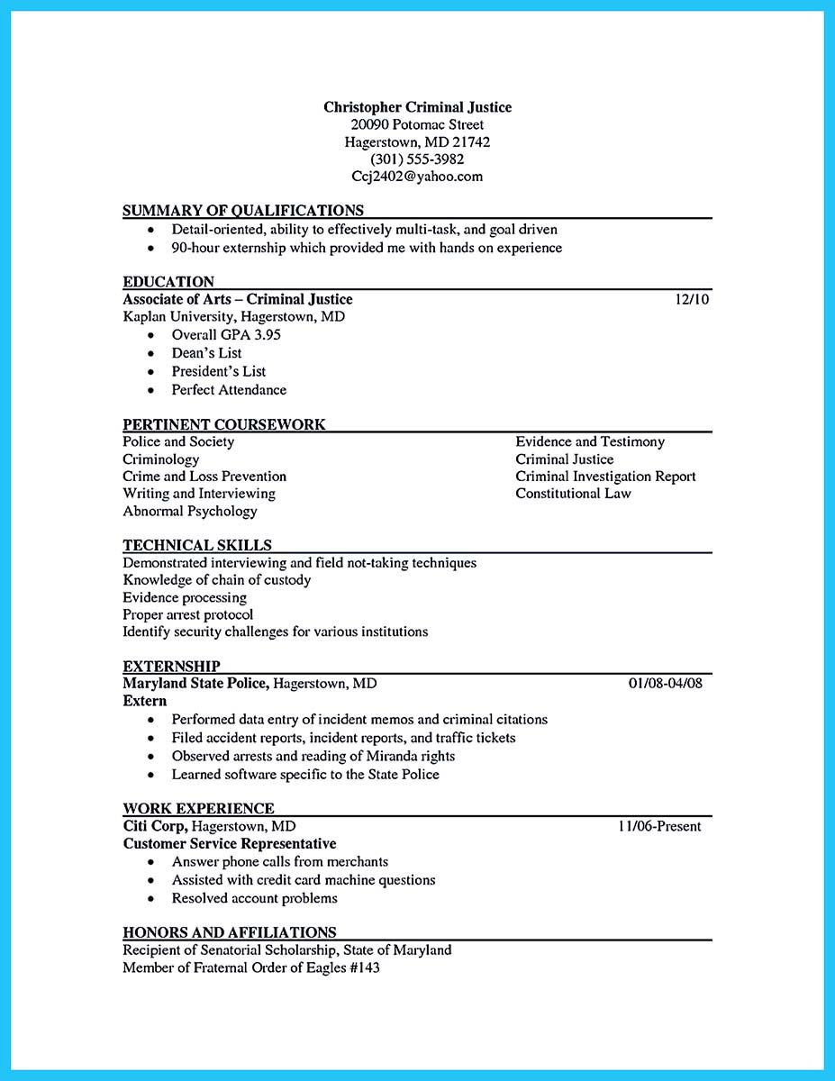 Sample Resume for Criminal Justice Student Awesome Best Criminal Justice Resume Collection From Professionals …