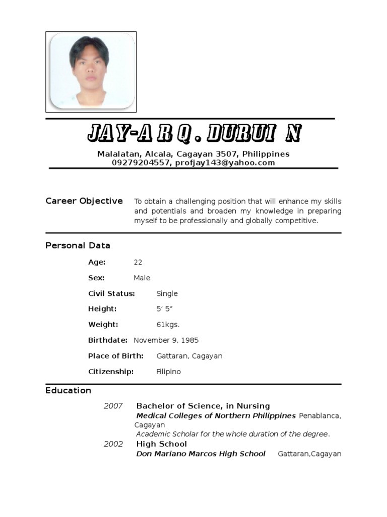 curriculum vitae format for nursesml