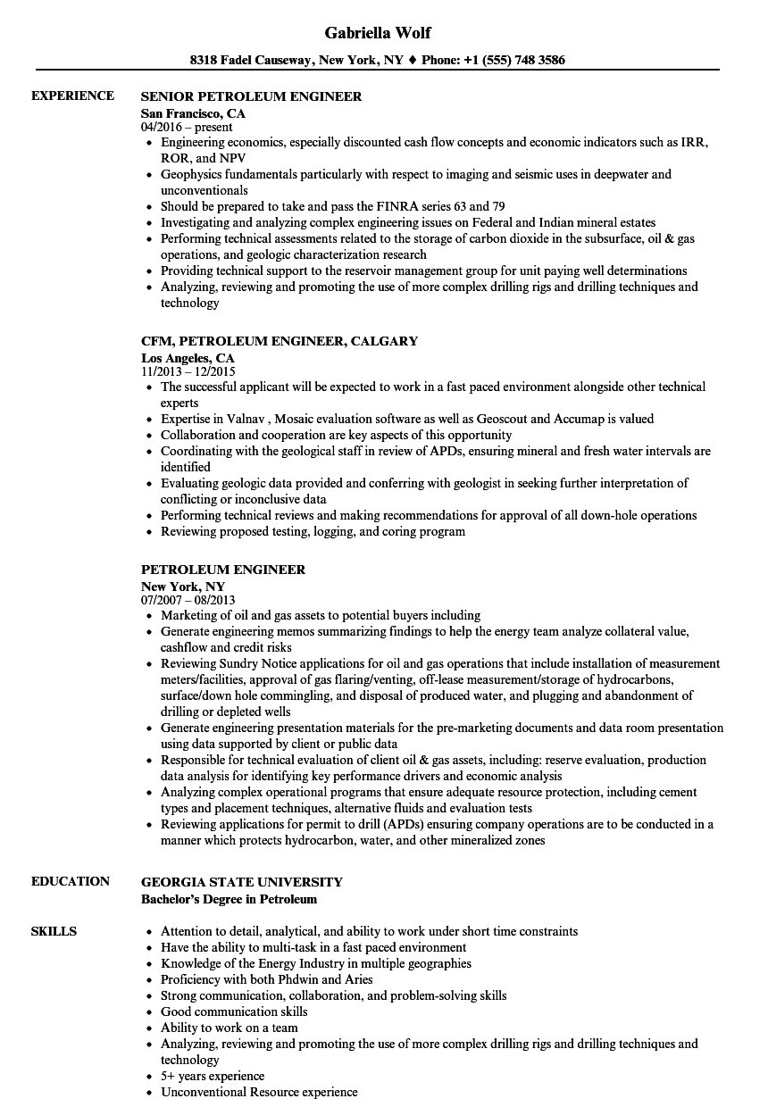 engineering resume samples