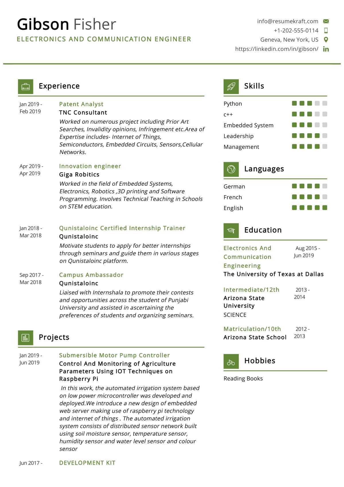 munication engineer resume sample