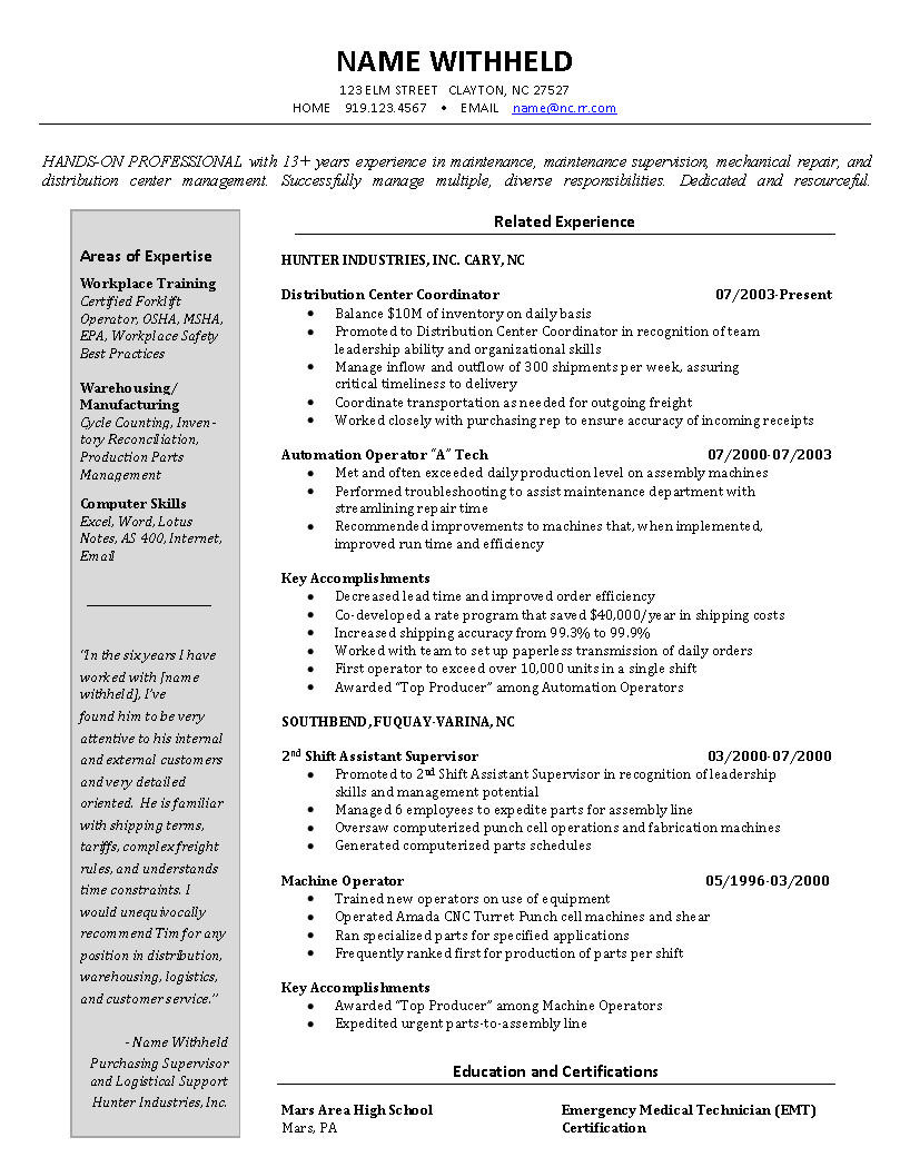 Sample Resume for Inventory Control Clerk Stock Manager Resume Responsibilities September 2021