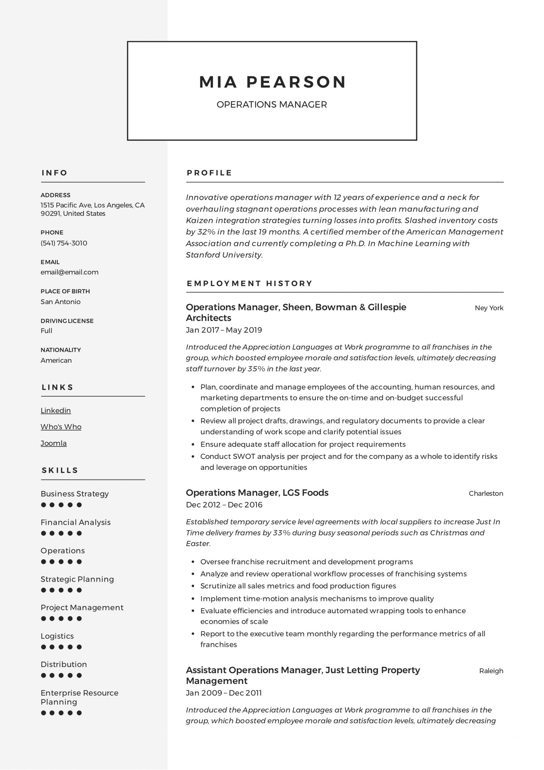 it operations manager resume sample pdfml
