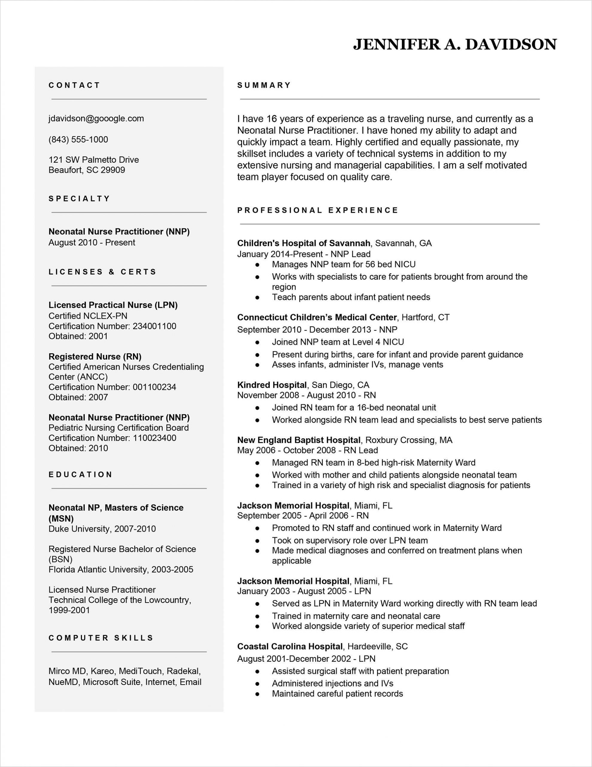 1144 resume templates for licensed practical nurse
