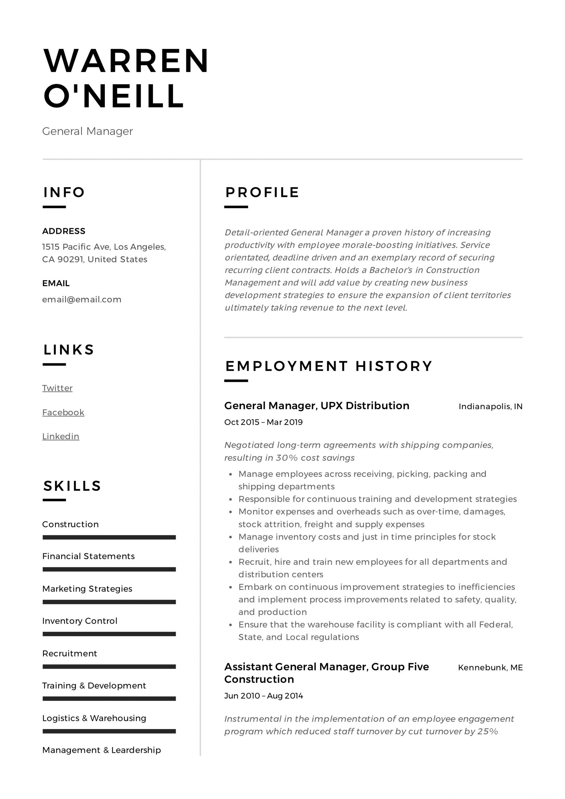 restaurant general manager resume sample pdfml