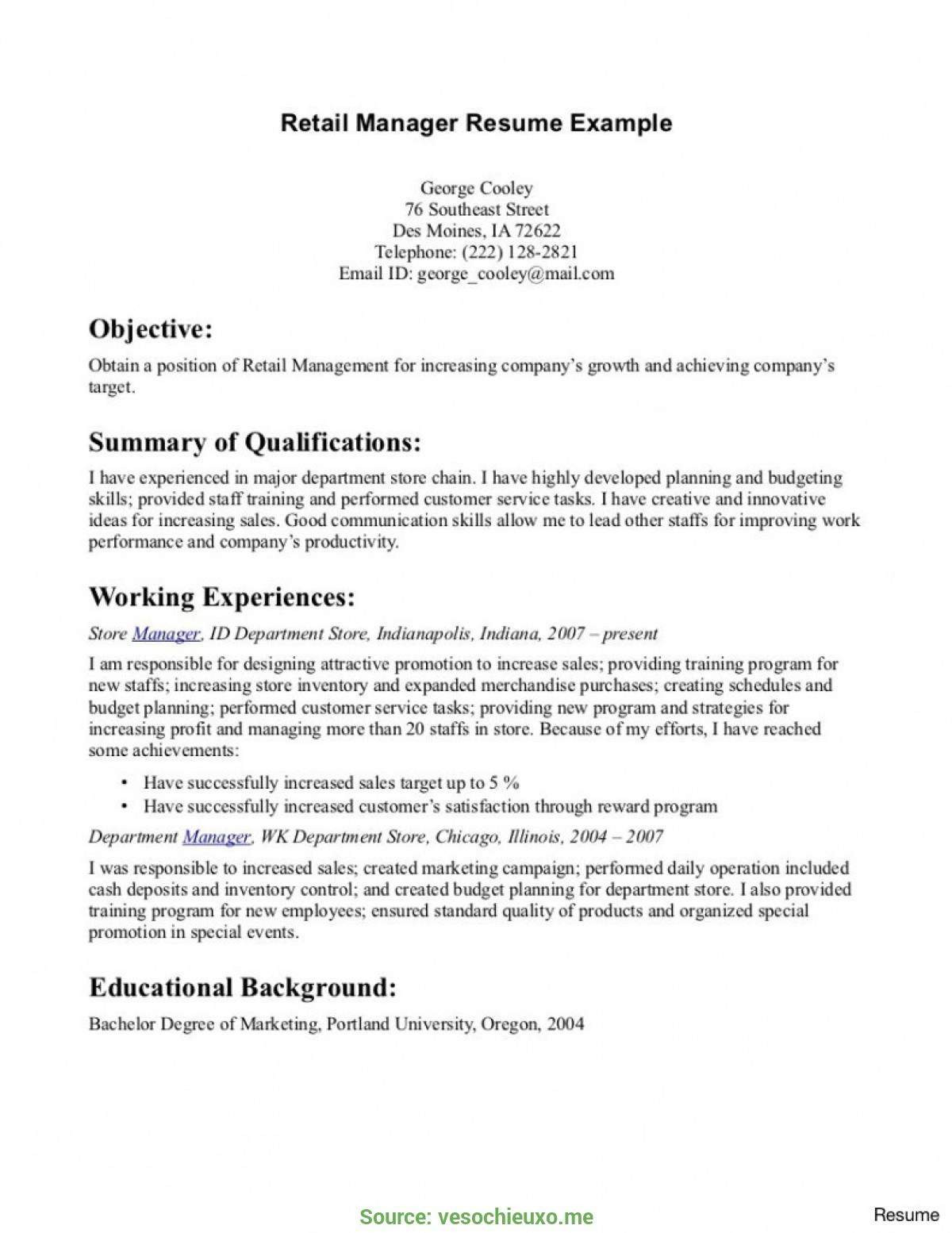 sample resume retail skils listml