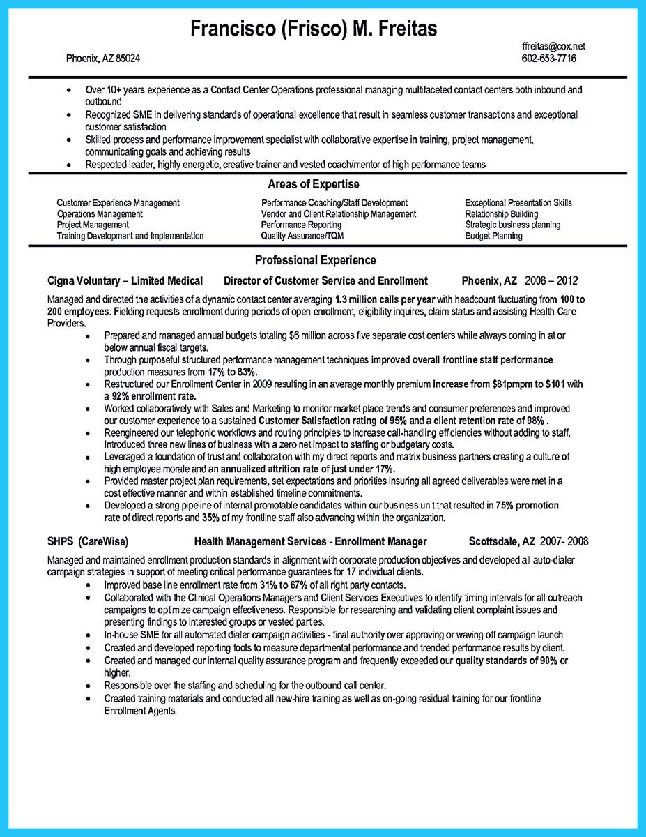 cool information and facts for your best call center resume sample