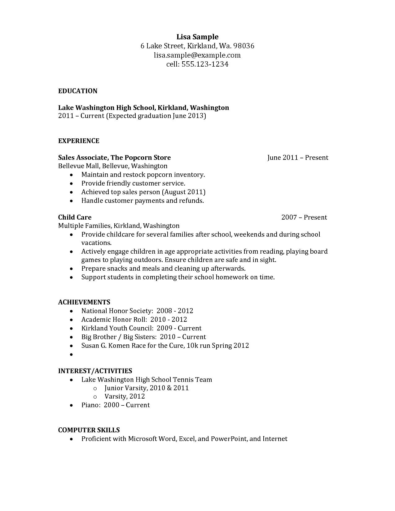 how to make a resume high school graduate