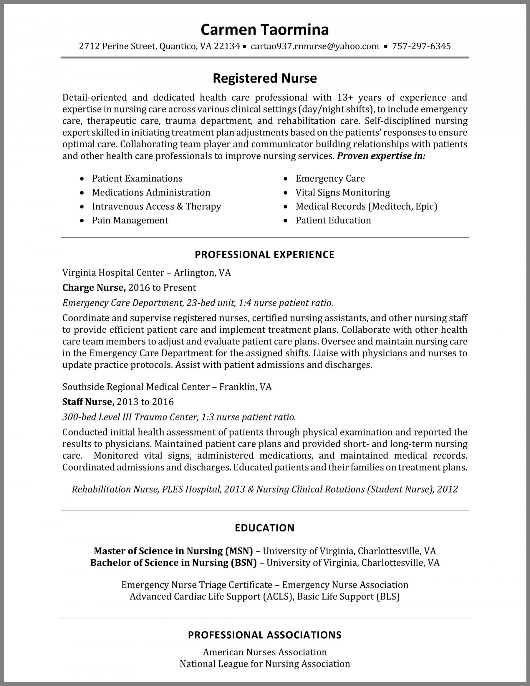 nursing resume example and writing guide