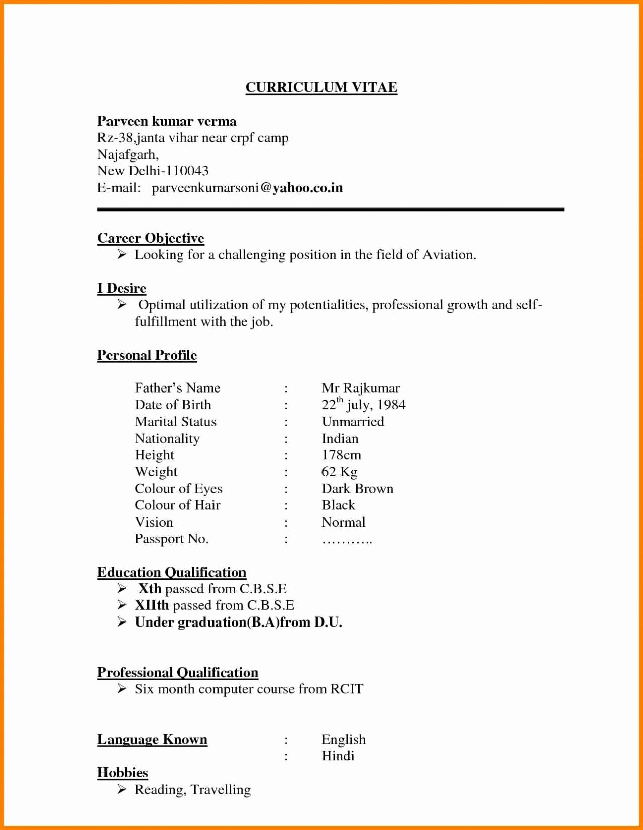 latest resume format