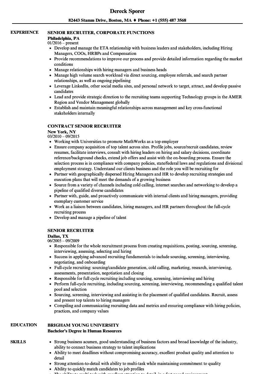 sample resume for us it recruiterml