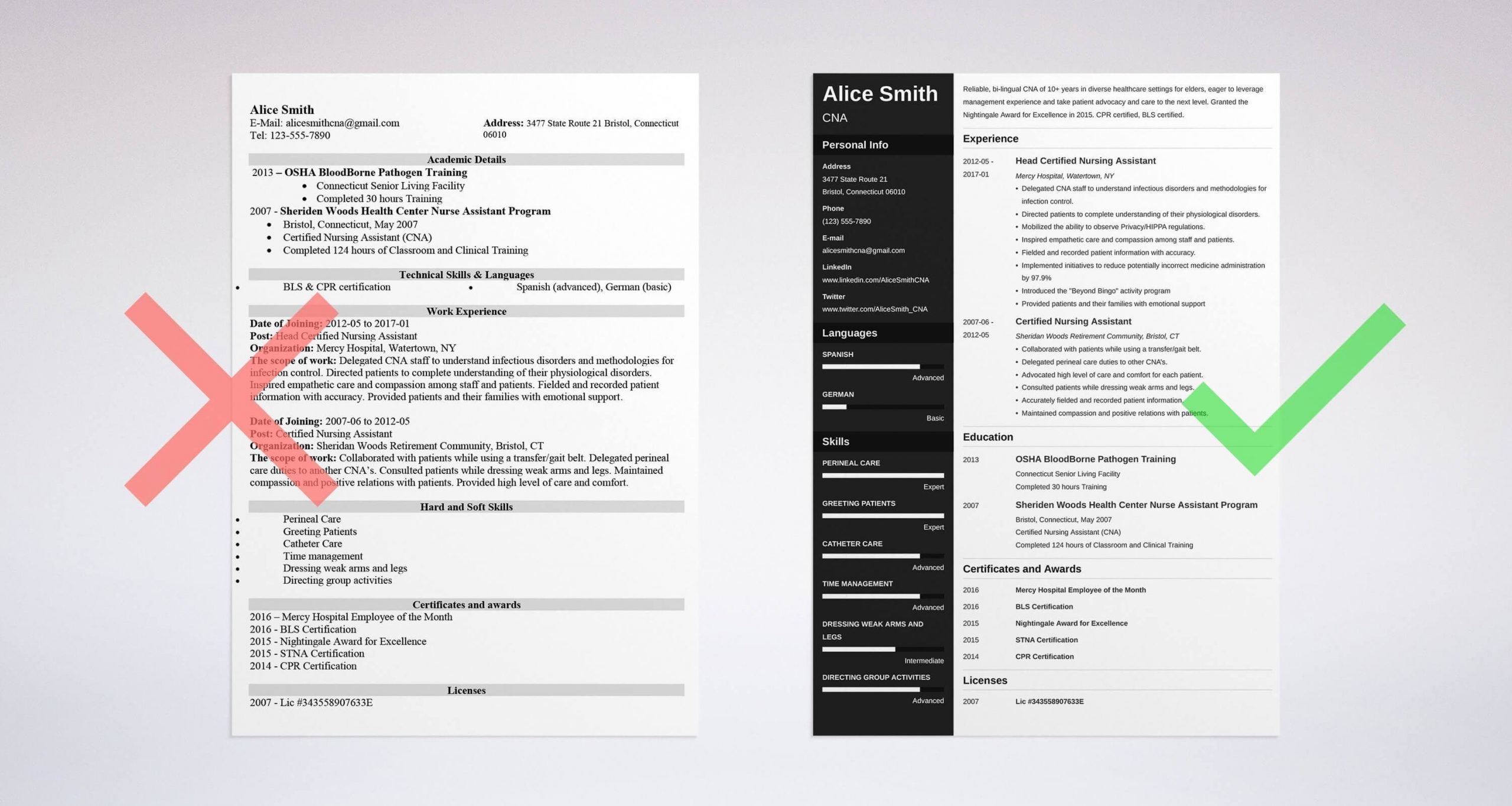 cna resume example