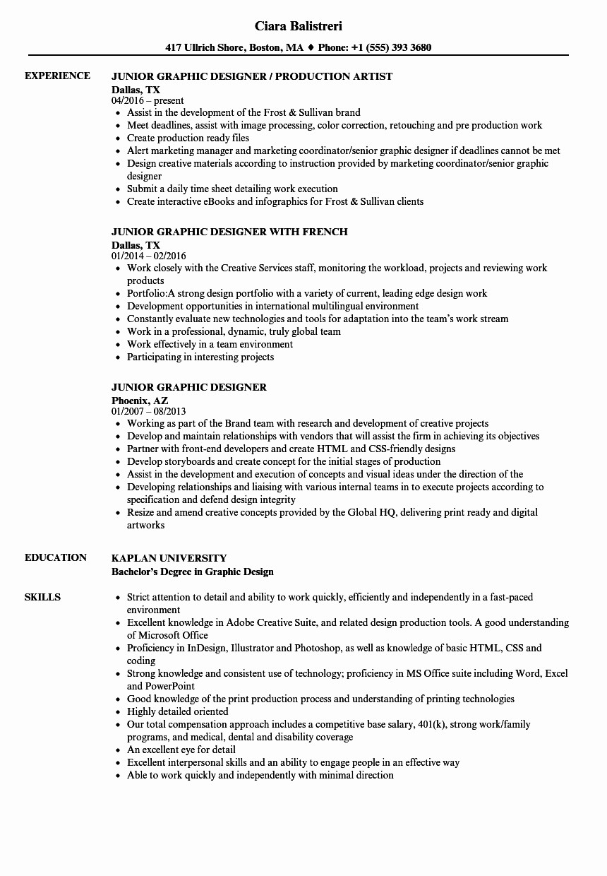 entry level graphic design resume