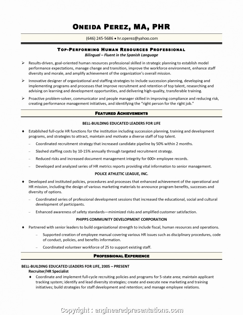 simply mba hr resume